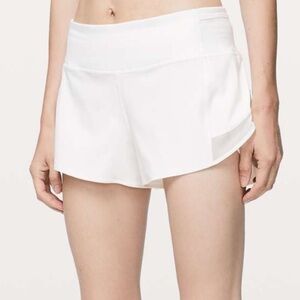 Lululemon Mesh Over Miles 3” Shorts in White